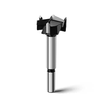 Punta Forstner da 25 mm per legno, lunghezza 92 mm, con gambo rotondo, per legno duro, pannelli di fibra