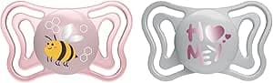 Chicco PhysioForma Light, Succhietto in Silicone 2-6 Mesi, Ciuccio Bimba con Tettarella in Silicone, Leggero e Traspirante, Forma Ergonomica, Supporta il Corretto Sviluppo della Bocca, Rosa, 2 pezzi