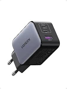 UGREEN Nexode Caricatore 65W USB C GaN, Alimentatore Type C Compatibile con Samsung Galaxy S24/ S23 Ultra, MacBook, iPhone 16/15/14/13/12, ASUS, iPad PRO/Air, Steam Deck
