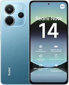 XIAOMI Smartphone Redmi Note 14, 8+256GB, Sistema fotografico con AI da 108MP, batteria da 5500mAh, display Eye-Care da 120Hz, funzionalità AI (caricabatterie non incluso),Blu