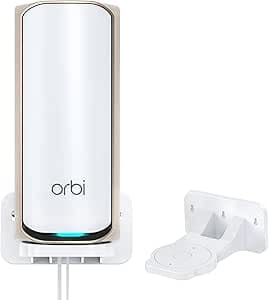 XLTTYWL Orbi WiFi 7 Supporto da parete in ABS per un uso ottimale dello spazio, compatibile con router Orbi 360/370/870/970 e Allen Netgear Nighthawk WiFi 7 (bianco, 1 confezione)