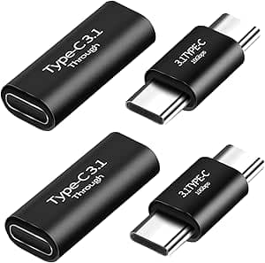 Adattatore USB C Maschio/Femmina (4 Pezzi) Compatibile con MacBook Pro, Tablet PC, Samsung Galaxy