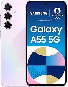 Smartphone SAMSUNG Galaxy A55 5G 128GB Lilla - [Versione Tedesca, Spagnola, Francese, UK, Belga, Olandese, Danese, Finlandese, Norvegese, Svedese]