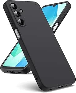 Oududianzi - Cover Compatibile con Samsung Galaxy A16 4G / 5G [Cover in Silicone Liquido] [Interno in Microfibra] Gomma Gel di Silicone Liquida Antiurto Custodia Cover Samsung A16 - Nero