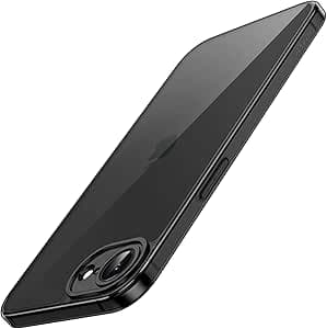 JETech Cover Slim per iPhone 17e (2026) / iPhone 16e con Protezione Completa per Obiettivo della Fotocamera, Custodia Protettiva Minimalista Ultra Sottile Leggera e Trasparente (Nero Trasparente)