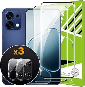 Pellicola Vetro Temperato per OPPO A6 Pro 5G [2+2 Pezzi] Pellicola Protezione Fotocamera + HD Pellicola Schermo in vetro temperato