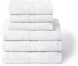 Caleffi Set Asciugamani Bagno con Ospite 6 Pz – Composto da 3x Asciugamano Viso 55x100 cm + 3x Asciugamano Bidet 40x60 cm – Cotone 100% Morbido e Ultra Assorbente – Doccia, Viso e Ospitalità Set Bagno