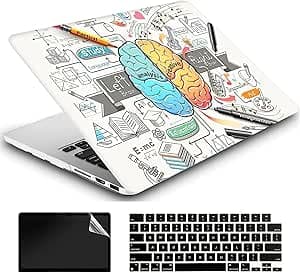 Compatibile con MacBook Air 13.6 pollici Caso 2024 2023 2022 M3 A3113 M2 A2681, Plastica Hard Shell Caso & Cover Tastiera & Protezione dello Schermo -Left Right Brain