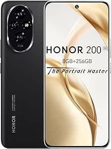 HONOR 200 Smartphone, telefono 5G, 8GB RAM 256GB6,7", ricarica rapida da 5.200 mAh a 100 W, tripla fotocamera principale da 50 MP, ultrasottile da 7,7 mm, schermo con protezione degli occhi,Black