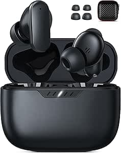 Cuffie Senza Filo per iPhone 17 16 Pro Max 16e 15 14 13 12, in Ear Cuffie Bluetooth 5.4 con microfono Wireless USB C Cuffie Sport con Touch Control per Samsung A56 A36 A26 A17 A55 A35 Pixel 10 9a Nero