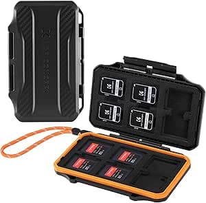 K&F Concept Custodia per Schede di Memoria, Porta Schede Memoria con 24 Scomparti, Impermeabile e Antiurto, per 12 x Schede SD + 12 x Schede CFE A