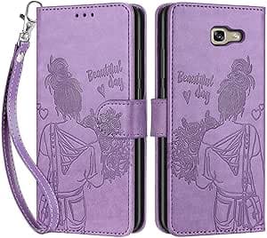 Cover per Samsung Galaxy A5 2017, Flip Caso in PU Pelle Premium Portafoglio Case [Kickstand] [Slot per Schede] [Chiusura Magnetica] Telefono Custodia con Samsung Galaxy A5 2017 Cover, Viola