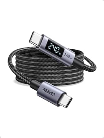 UGREEN Cavo USB C PD 3.1 240W, Cable Type C Ricarica Rapida con Display a LED, Compatibile con Macbook, iPad Air, Dell, Thinkpad, iPhone 17 Pro Max Air/16/15 Plus Pro Max, Galaxy S25 Ultra, ecc. 1M