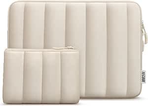 TECOOL Custodia 14 Pollici PC Portatile per 14" Lenovo Ideapad Thinkpad HP Pavilion Elitebook Dell Acer Chromebook 14 Notebook, Macbook Air 15 M4 M3 2024 2025 Borsa Computer Laptop,Beige