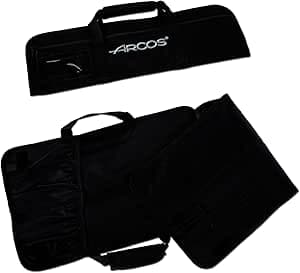 Arcos Knives Storage Roll Bag - Utensile Professionale Knives Roll Bag per capacità 4 Pezzi - 100% Poliestere 460 x 275 mm 1200 mm - Colore Nero (COLTELLI Non Inclusi)