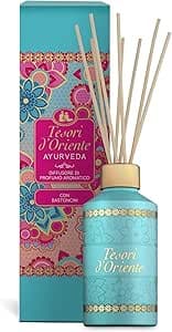 Tesori d'Oriente - Diffusore Ayurveda, Profumatore per Ambienti con Bastoncini, con Oli Essenziali dalle Note di Amla e Patchouli, Deodorante Casa, 200ml